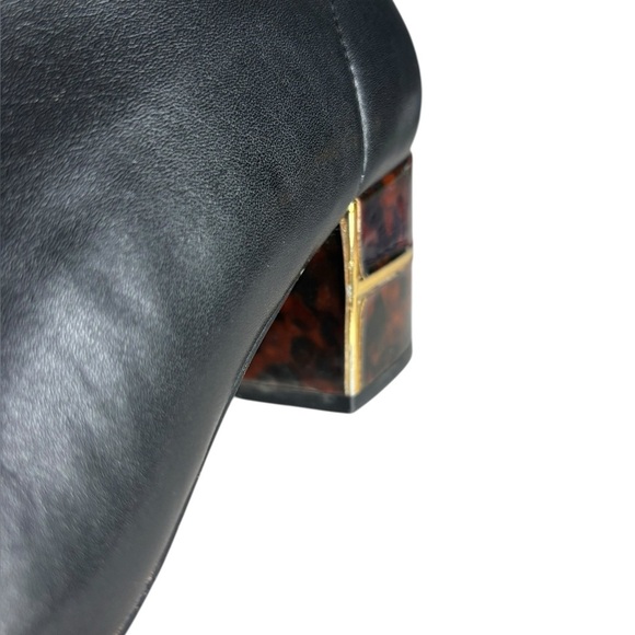 Chico's Tort Heel Black Boots Black Cheetah Size 8M - Picture 9 of 14